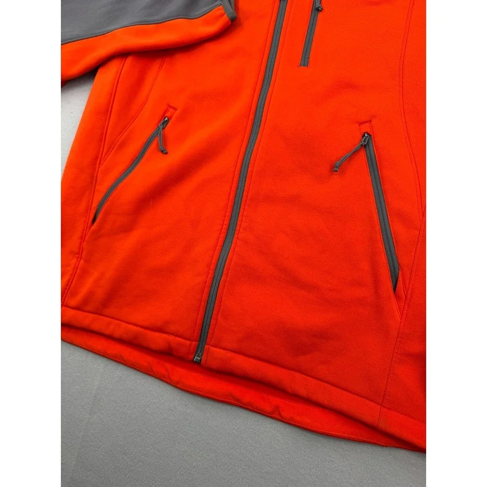 The North Face Softshell Full Zip Jacket Mens L Orange Gorpcore Windwall Hiking